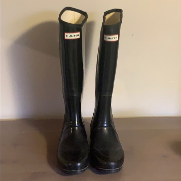Hunter “Regent” Black Rubber Rain Boots - Women’s Size 9 - Picture 2 of 8
